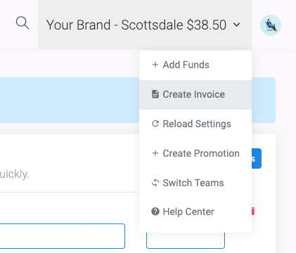 Creating an invoice