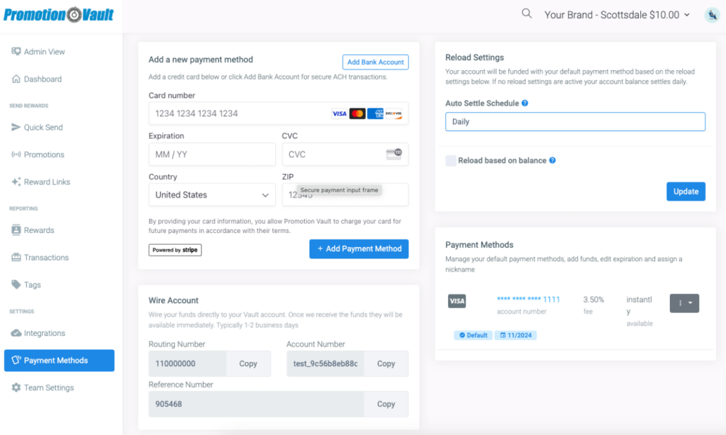 The wire account widget