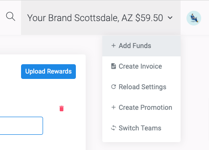 The add funds dialog