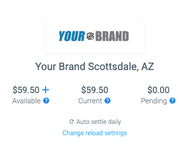 Account balance in the dashboard