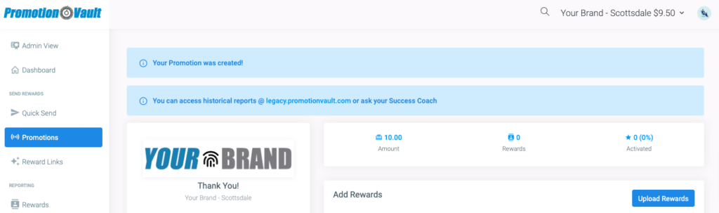 Success notification