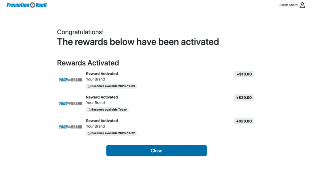 The activation screen
